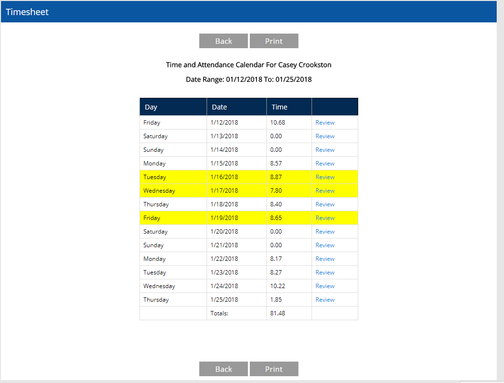 Other Name For Timesheet